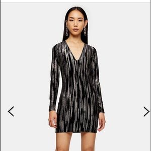 Top shop sequin black velvet dress
